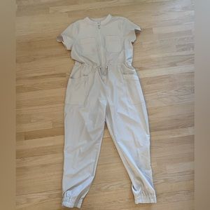 Beige casual jumpsuit